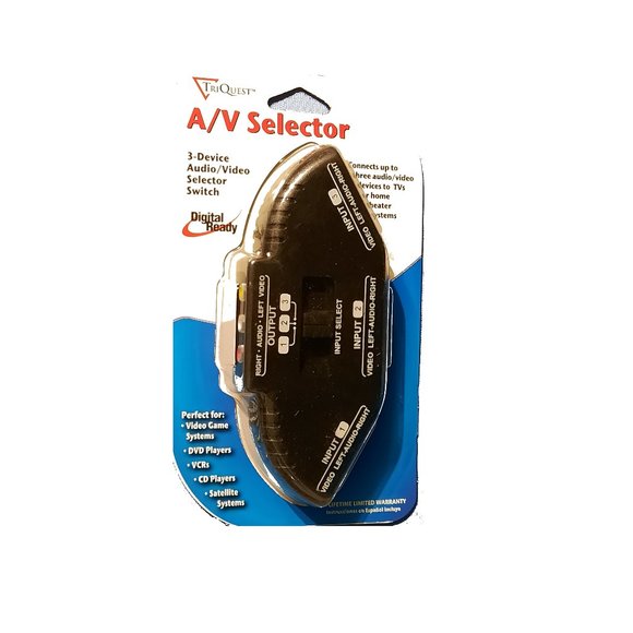 TriQuest Sela Products A/V Selector 3 Device Audio Video Selector Switch 5450 - Picture 1 of 3